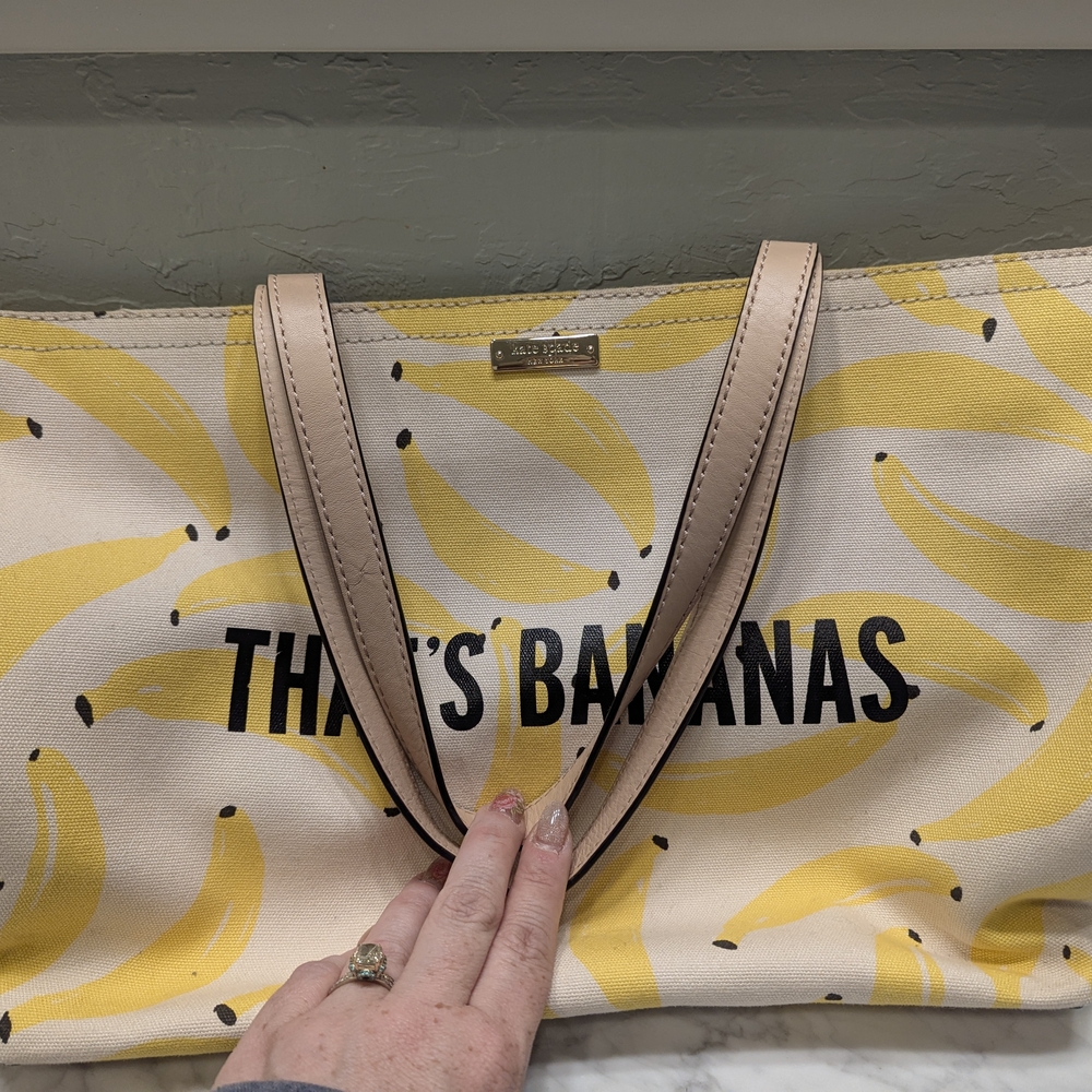 Kate Spade Yellow Banana Print Tote Bag - Picture 2 of 15
